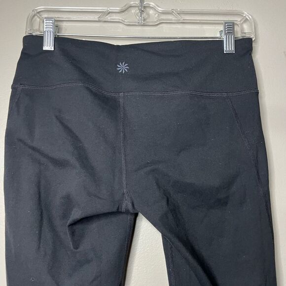 Athleta black crop length cropped workout athletic leggings women's size S - Picture 4 of 7